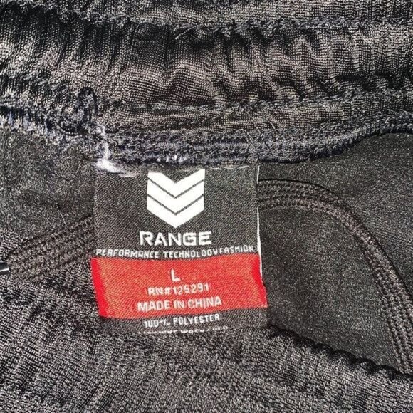 Range Performance Black Polyester Track Pants L With Side Stripes & Elastic Wais - Picture 2 of 9